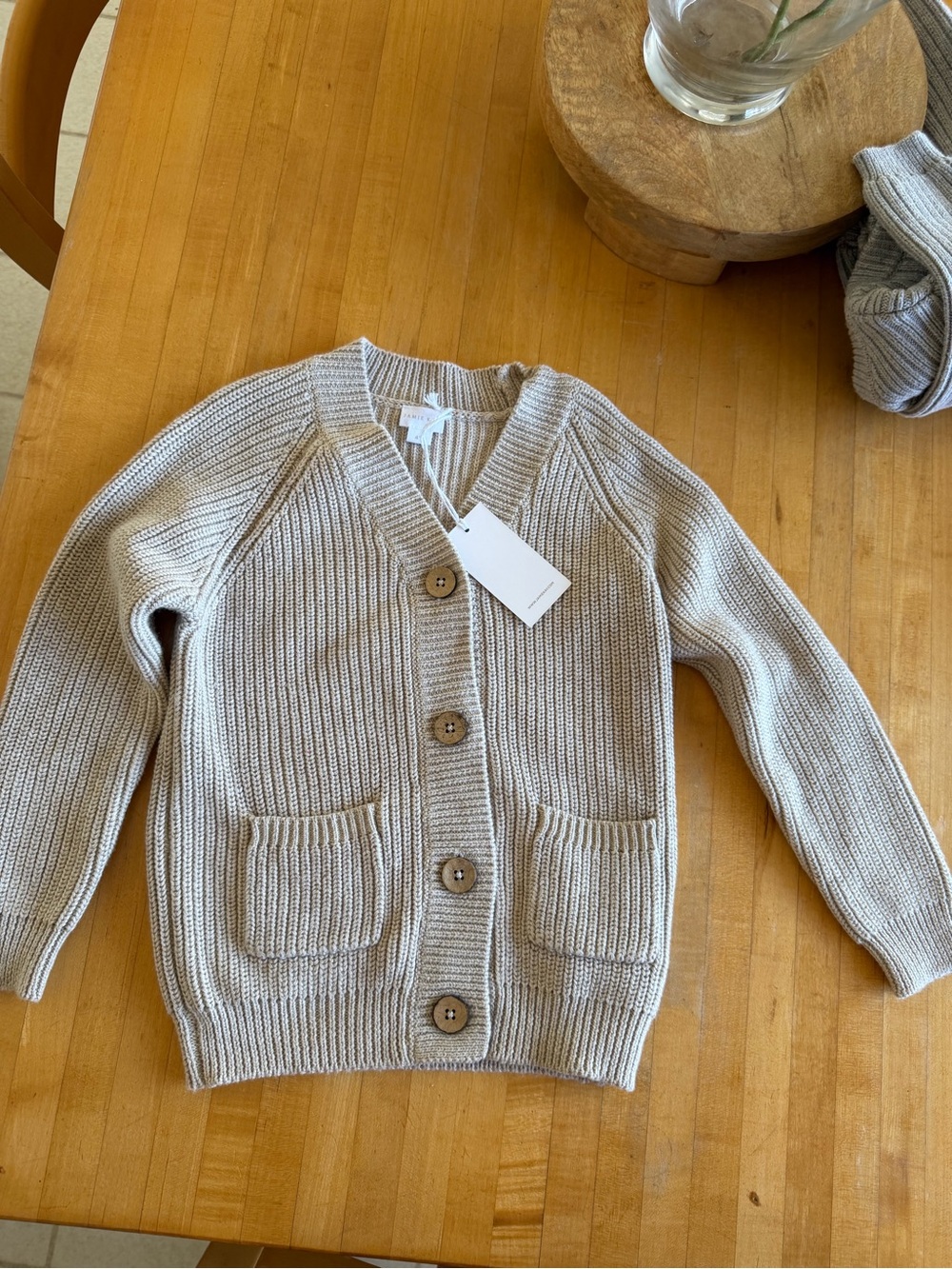 Jamie Kay Neutral Ribbed Button Cardigan unisex brand new